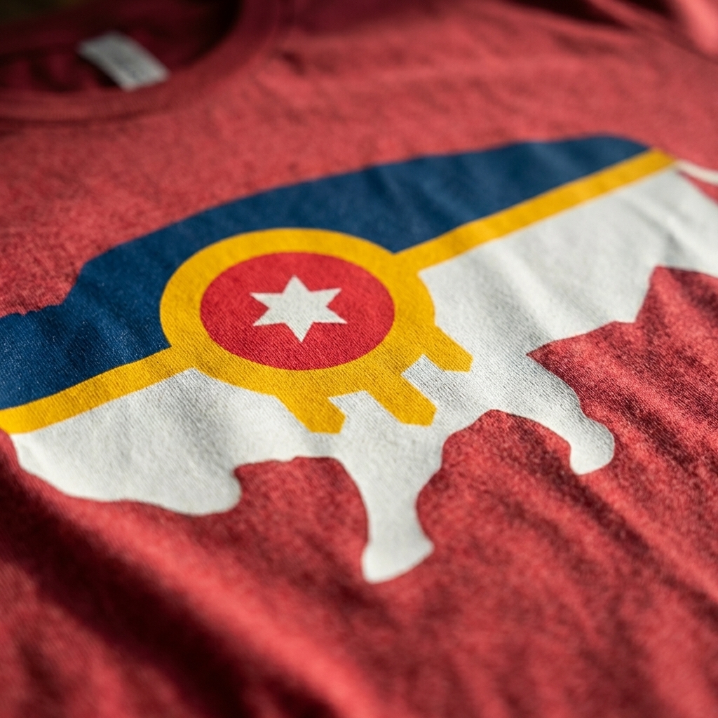 Tulsa Buffalo Flag Tee — print detail